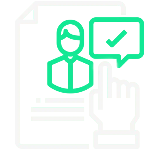 Icon that represents the comprehensive hiring process that is implemented.