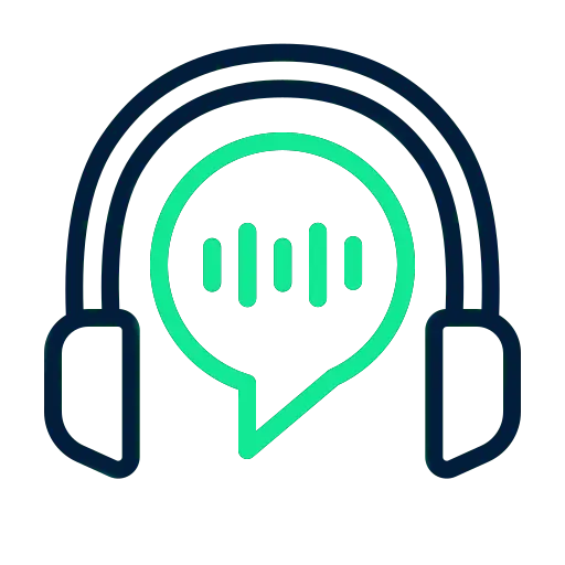 Icon that represents a virtual assistants call center headset.