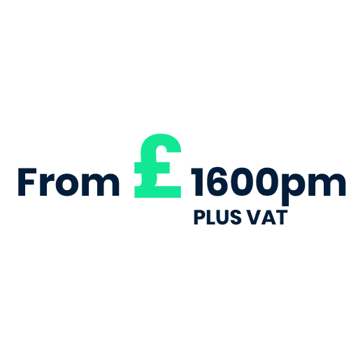 An image of the price range, from 1600 pounds per month , VAT included